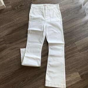 New Jen 7 by 7 For All Mankind Sculpting Panel White Wide Leg Flare Pants